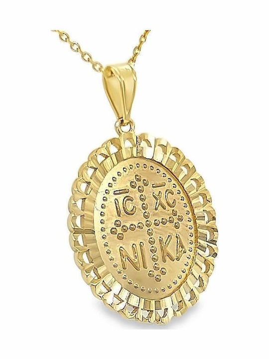 Xryseio Pendant Kids Talisman Konstantinato made of Gold 9K KN1102