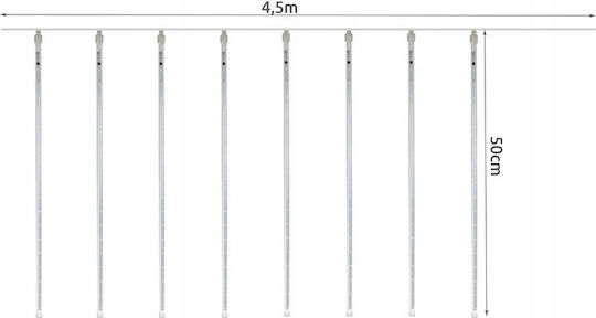 8 Lights LED 4.5m. Warm White type Meteor 1pcs