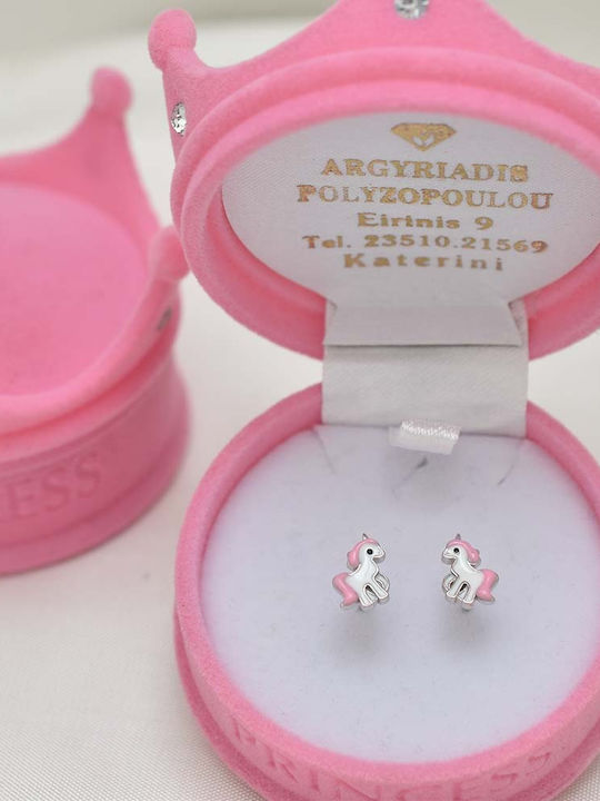 Goldjewels Παιδικά Σκουλαρίκια Καρφωτά Μονόκεροι από Ασήμι