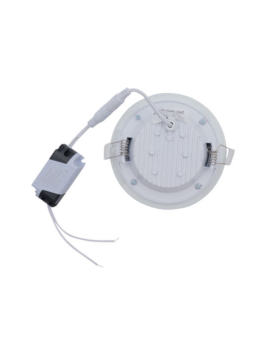 Uncle George Round Glass Recessed Spot with Integrated LED and Cool White Light White 11.5x11.5cm. 1pcs