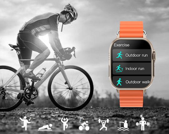 Rubicon RNCF17 42mm Smartwatch με Παλμογράφο (Μπεζ)
