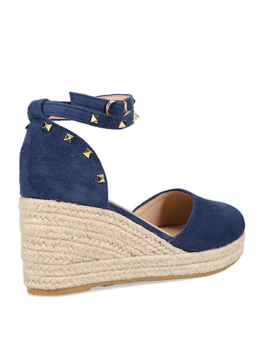 Damenplattformen im Espadrilles-Stil Blau