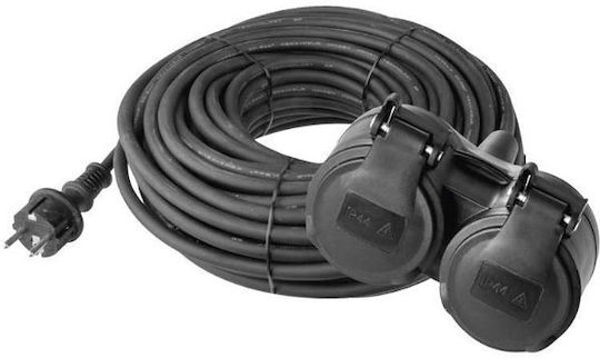 Emos Waterproof Extension Cable Cord 3 x 1.5mm²/10m Black