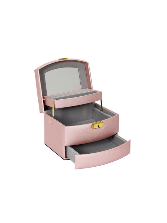 The Home Deco Factory Jewellery Box Pink 18x11.5x14.5cm