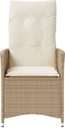 Outdoor-Sessel Rattan Beige mit Kissen 2Stück 49x50.5x92εκ.