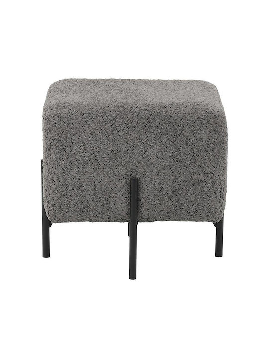 Stool For Living Room Upholstered with Fabric Grey 38x38x36cm