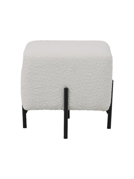 Stool For Living Room Upholstered with Fabric Cream 38x38x36cm