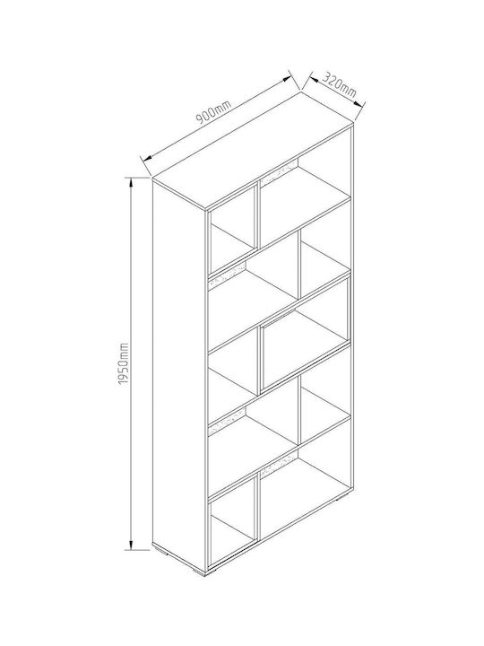 Kids Wooden Bookcase Brown 90x32.3x195.1cm