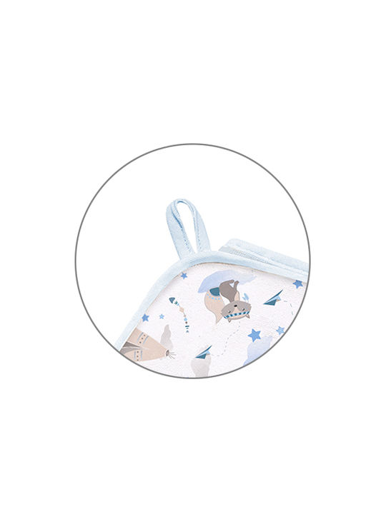 Babyono Baby Hooded Towel Terry Blue Blue 100x100cm
