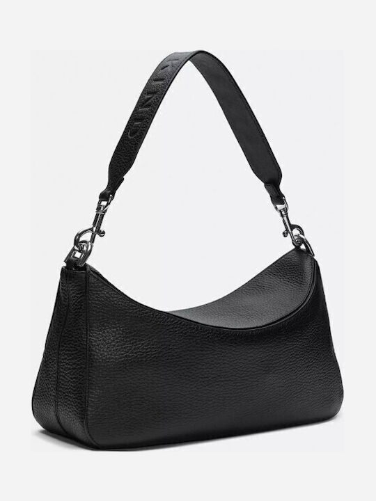 Leder Damentasche Schultertasche Schwarz