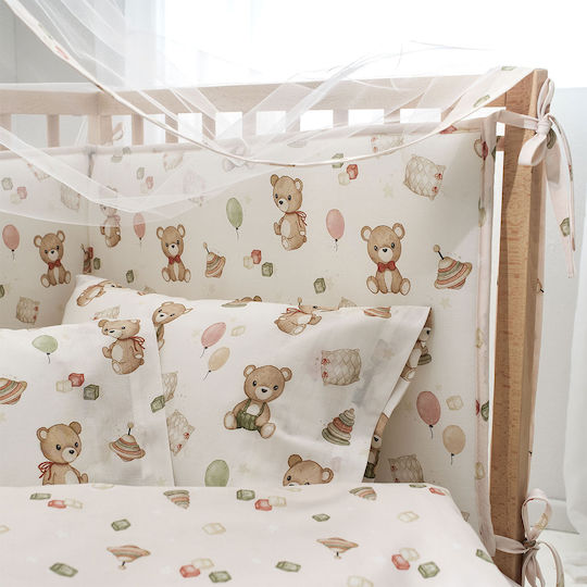 Vesta Home Σετ Βρεφική Παπλωματοθήκη με Μαξιλαροθήκη Berry Berry 120x160εκ.