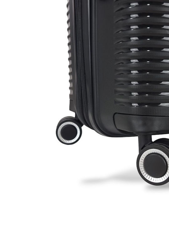 Rain Large Hard Black Suitcase With 4 Wheels Height 75cm