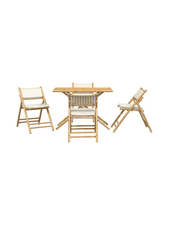 Set Sala De Mese Pentru Exterior 5 Piese Crem Cu Perne