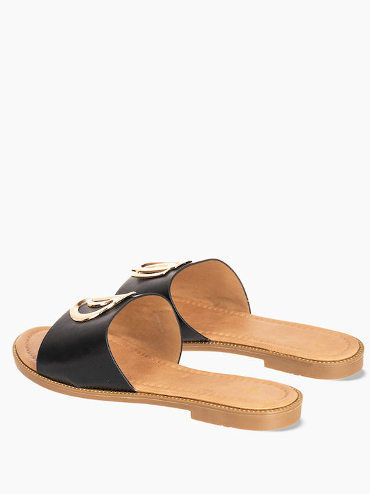 Flache Sandalen für Damen in Schwarz Farbe