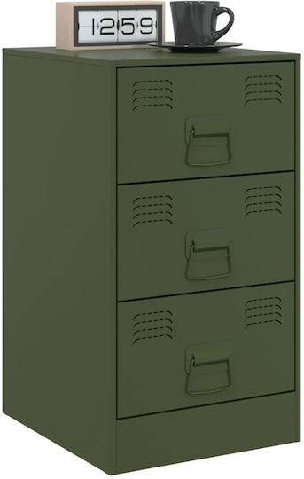 Metal Bedside Tables Green Set of 2 34.5x39x62cm