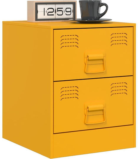 Noptiere Metalice Galbene 2buc 34.5x39x44cm