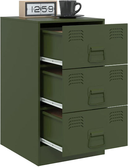 Metal Bedside Tables Green Set of 2 34.5x39x62cm