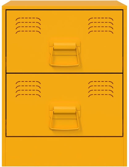 Noptiere Metalice Galbene 2buc 34.5x39x44cm