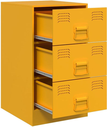 Metal Bedside Tables Yellow 2 Pieces 34.5x39x62cm