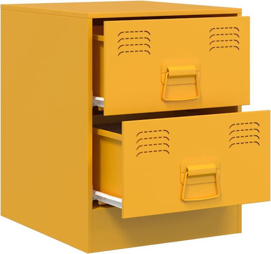 Noptiere Metalice Galbene 2buc 34.5x39x44cm