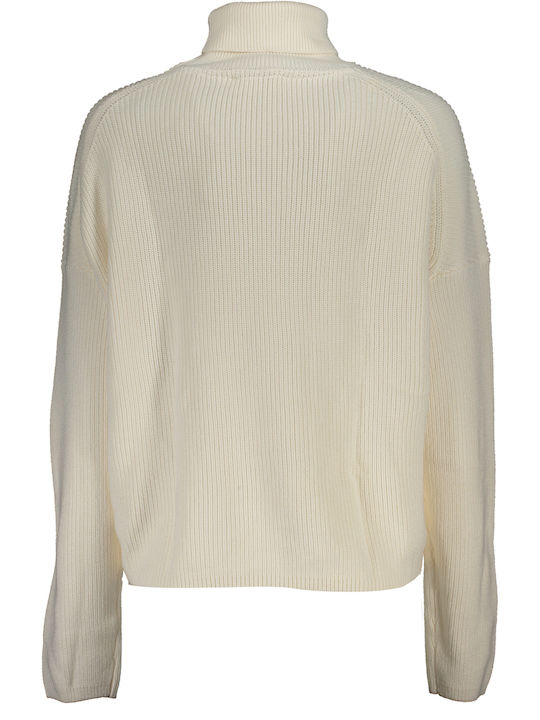 Tommy Hilfiger Women's Long Sleeve Pullover Cotton Turtleneck White