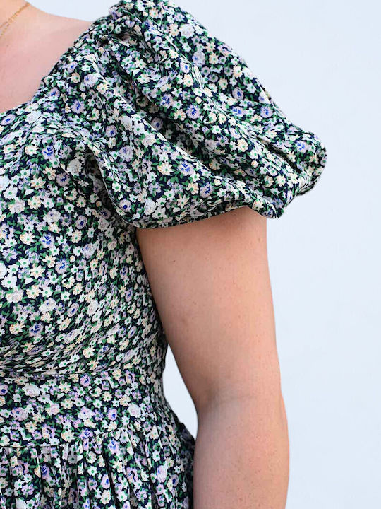 Sommer Midi Damenkleid Blau