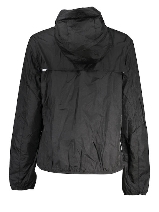 K-Way Women's Long Sports Jacket Waterproof for Winter Black