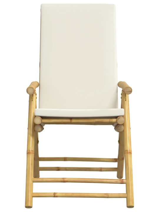 Outdoor-Stuhl Bamboo Cream mit Kissen 4Stück 77x55x99εκ.