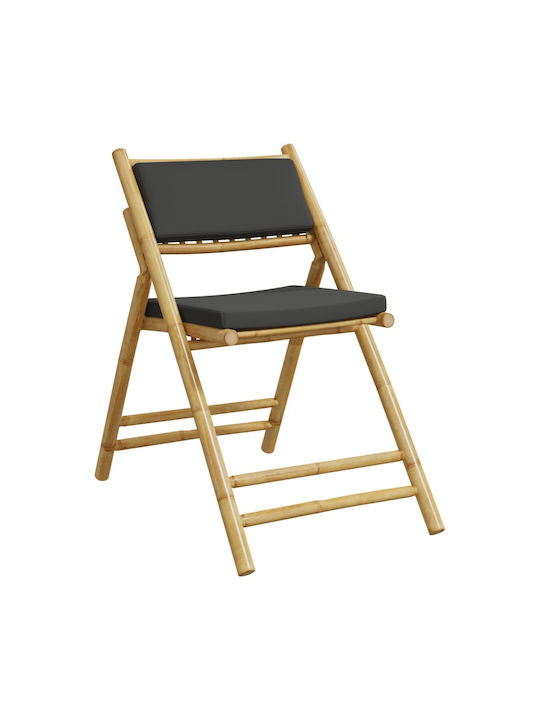Outdoor-Stuhl Bamboo Grey mit Kissen 3Stück 55x55x75εκ.