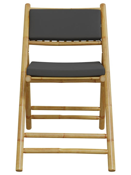 Outdoor-Stuhl Bamboo Grey mit Kissen 3Stück 55x55x75εκ.