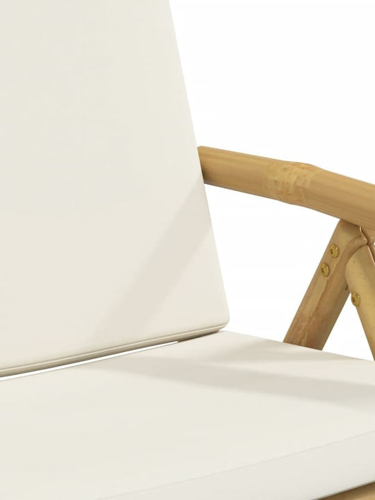 Outdoor-Stuhl Bamboo Cream mit Kissen 4Stück 77x55x99εκ.