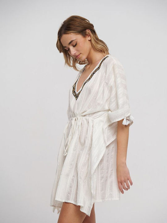 Ble Resort Collection Γυναικείο Καφτάνι Παραλίας Λευκό