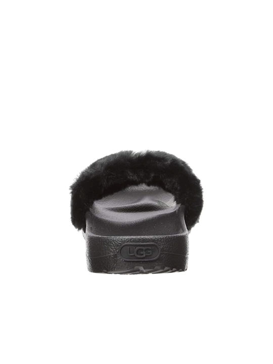 Ugg Australia Papuci de casă pentru femei de iarnă cu blană în Negru culoare