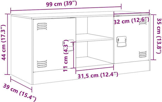 TV-Ständer Metall Rosa M99xP39xH44cm