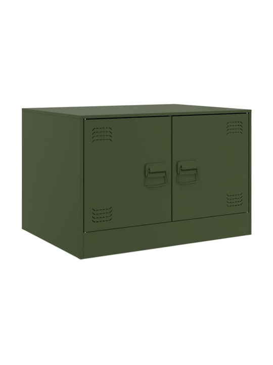 Rectangular Metal Side Table Green Lime M67xL50xH44cm