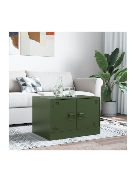 Rectangular Metal Side Table Green Lime M67xL50xH44cm