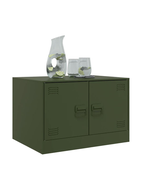 Rectangular Metal Side Table Green Lime M67xL50xH44cm