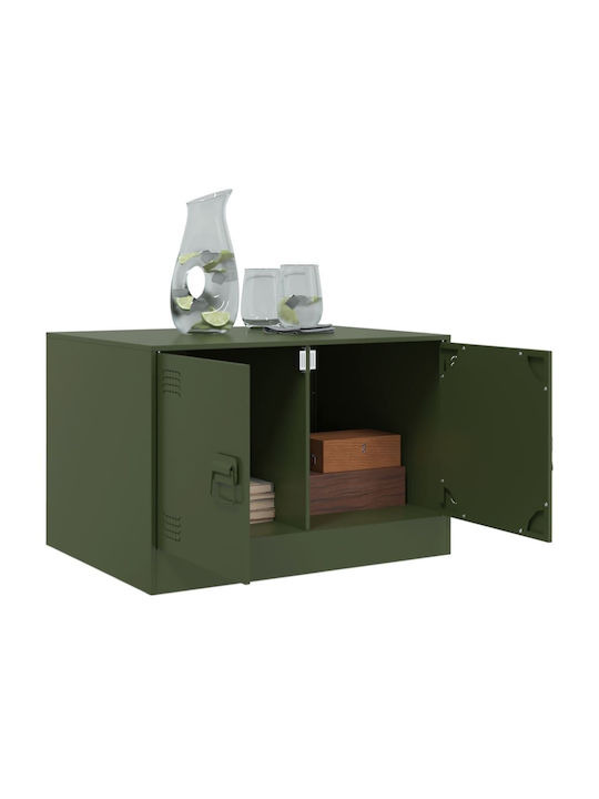 Rectangular Metal Side Table Green Lime M67xL50xH44cm