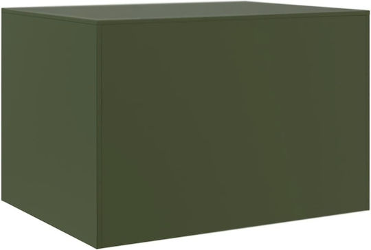 Masă Laterală Rectangulară Metalică Verde Măsliniu L67xL50xÎ44cm