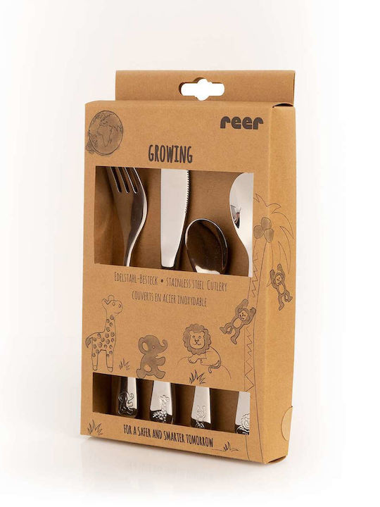 Reer Cutlery Set Stainless Orange 4pcs