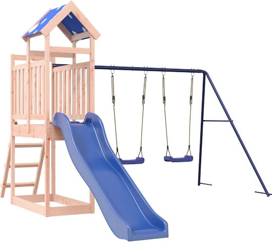 vidaXL Holzturm mit Kletterfläche Braun