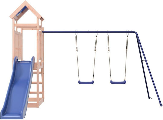 vidaXL Holzturm mit Kletterfläche Braun
