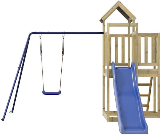 vidaXL Holzturm mit Kletterfläche Braun