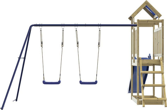 vidaXL Holzturm mit Kletterfläche Braun