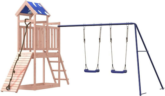 vidaXL Wooden Tower with Climbing Surface 313x248x215cm. Brown