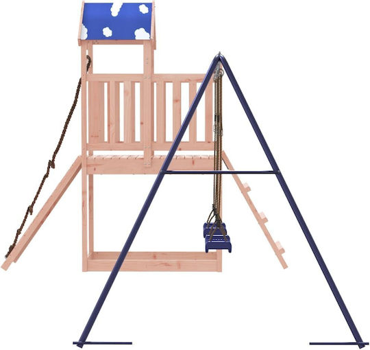 vidaXL Wooden Tower with Climbing Surface 313x248x215cm. Brown