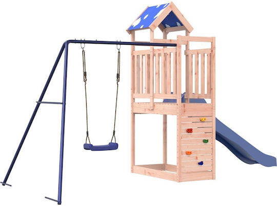 vidaXL Holzturm mit Kletterfläche Braun