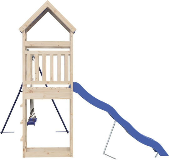 vidaXL Holzturm mit Kletterfläche Braun