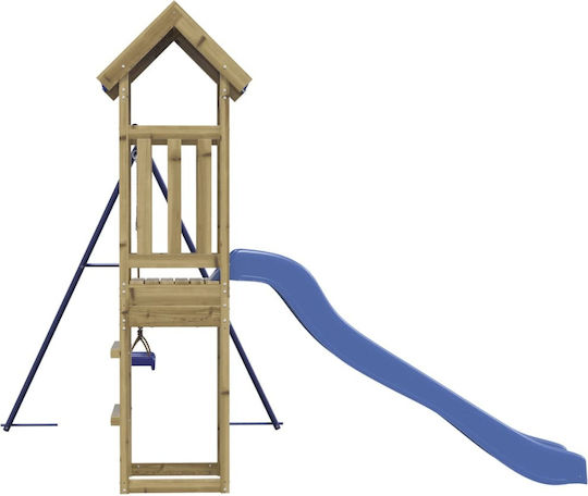 vidaXL Wooden Tower with Climbing Surface Brown