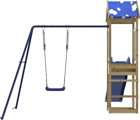 vidaXL Wooden Tower with Climbing Surface Brown